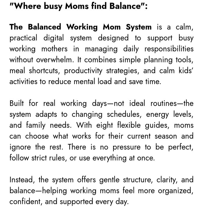 The Balanced Working Mom System Complete Bundle