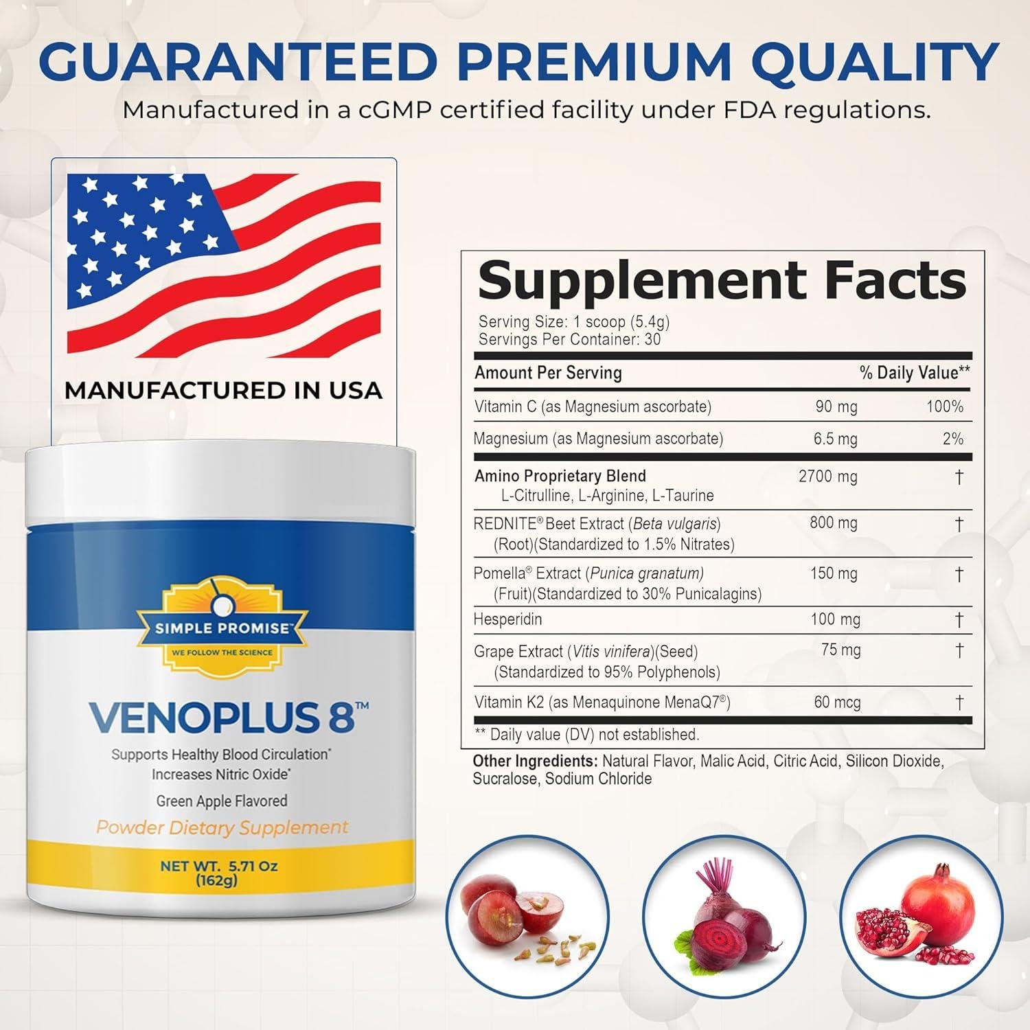 VenoPlus 8 Supplement Facts and Ingredients